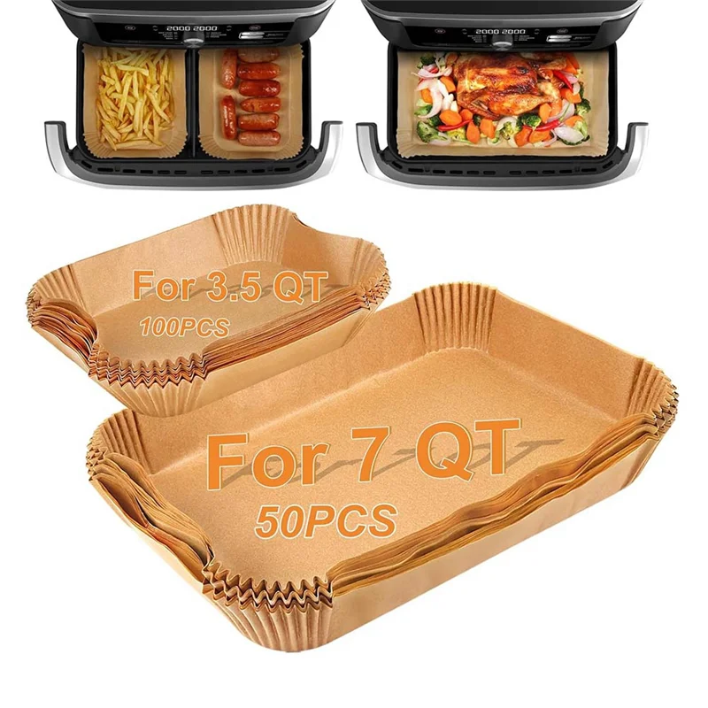 M04K 150PCS Air Fryer Liners Disposable, Liners For Air Fryer Basket, Air Fryer Parchment Paper Liners For Ninja Dual