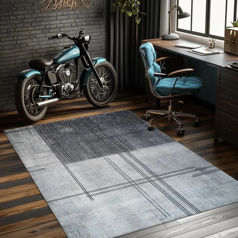 

VIKAMA Minimalist Line Office Chair Mat Anti-Slip Washable Desk Carpet for Home Office Study Computer Room Gaming Rug