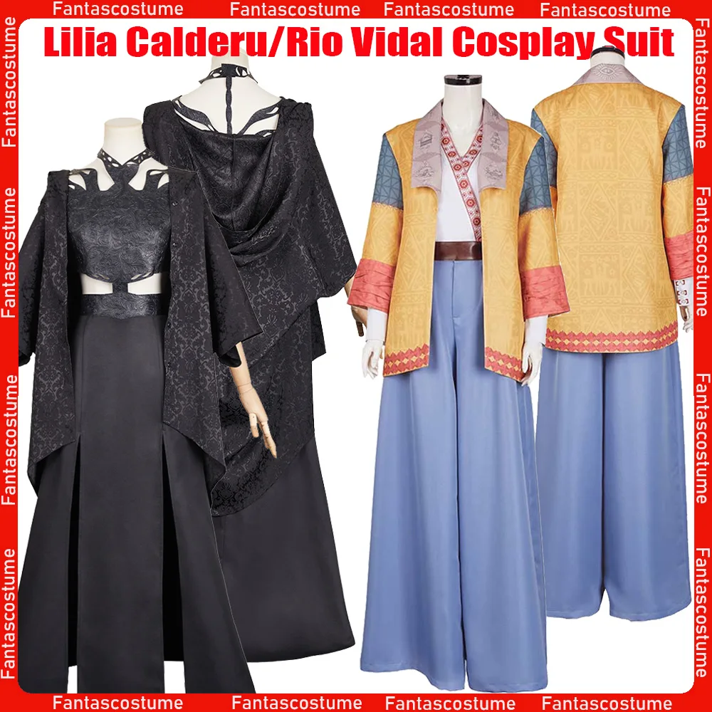 Lilia Calderu Cosplay Rio Vidal Dress Cloak Coat Costume Women Adult Outfits Halloween Carnival Party Fantasia Kimono Suit