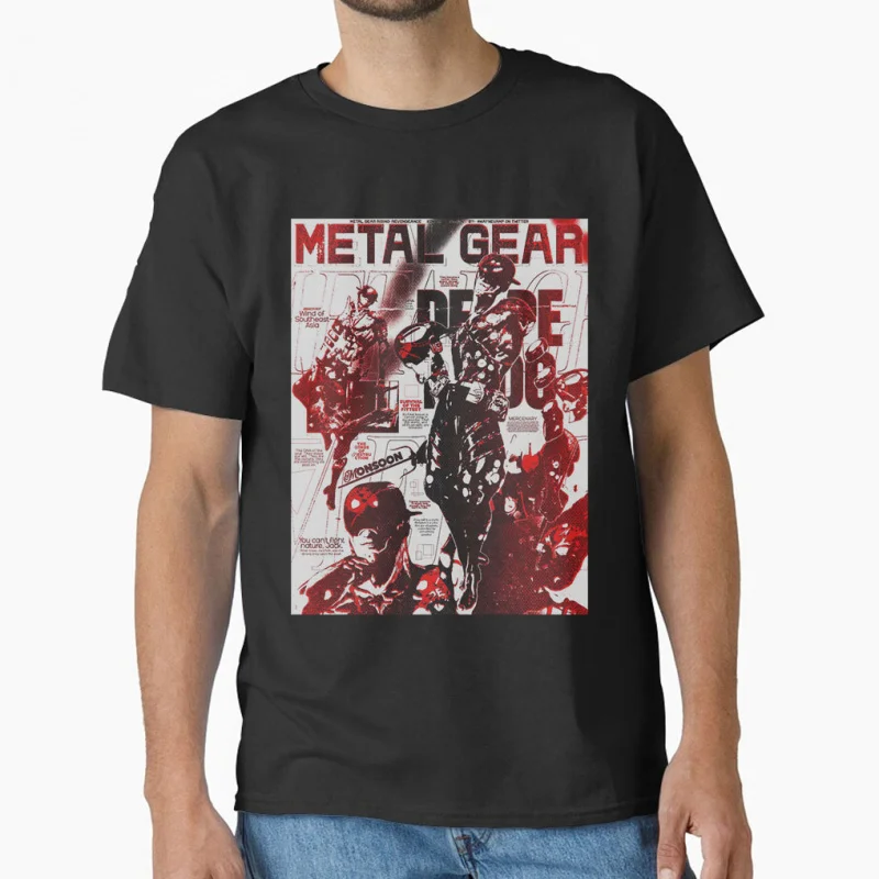

80s Vintage video game Metal Gear Solid snake cyborg ninja MGS Kojima gift T shirt for men Large size Tops S-6XL