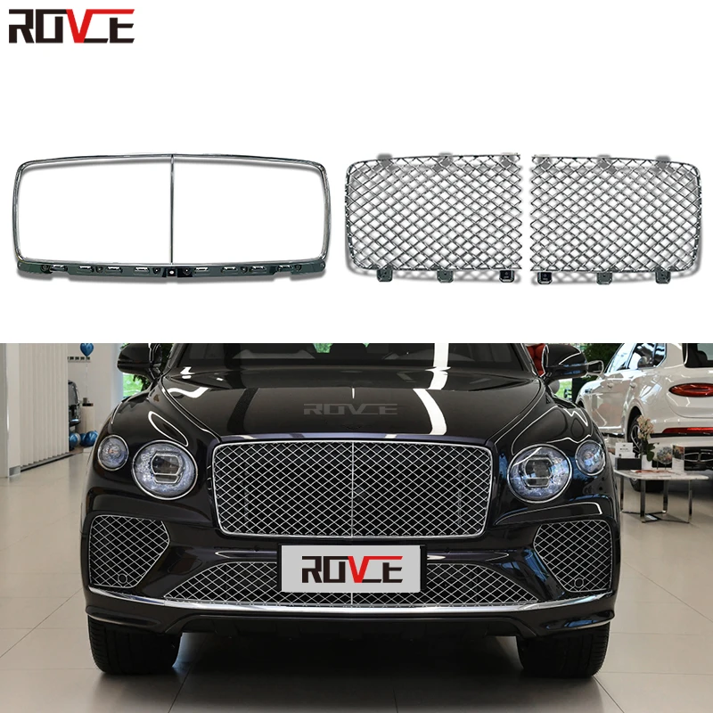 

ROVCE Car Central Grille Upper Bumper Grills Inner Frame For Bentley Bentayga 2021 2022 36A853667D 36A853683F LH 36A853684E RH