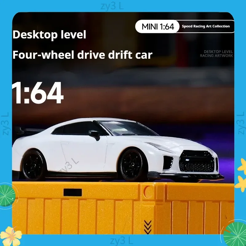 Samochód RC Drift 4WD w skali 1/64, realistyczne zaciski hamulcowe, wysoki poziom symulacji, 12-stopniowa metalowa malowana obudowa, system oświetlenia z przewodzeniem, proporcjonalny sterowanie, zabawka dla dzieci.