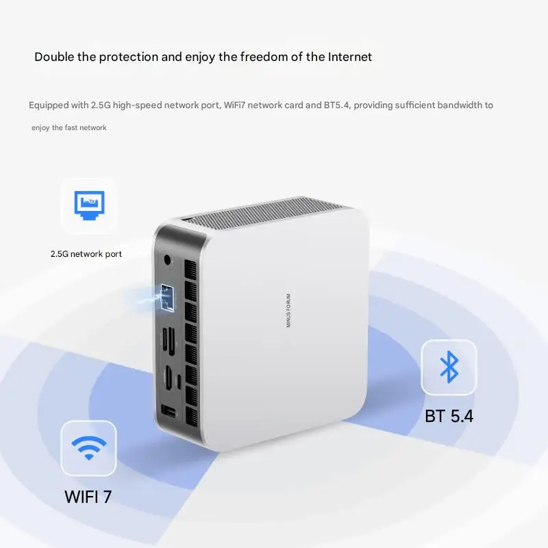 كمبيوتر MINISFORUM AI X1 AMD Ryzen 9 HX 370 ببصمة الإصبع سعة 128 جيجابايت و4 تيرابايت WiFi7 BT5.4 135 وات كمبيوتر مكتبي للألعاب OCulink AI #6