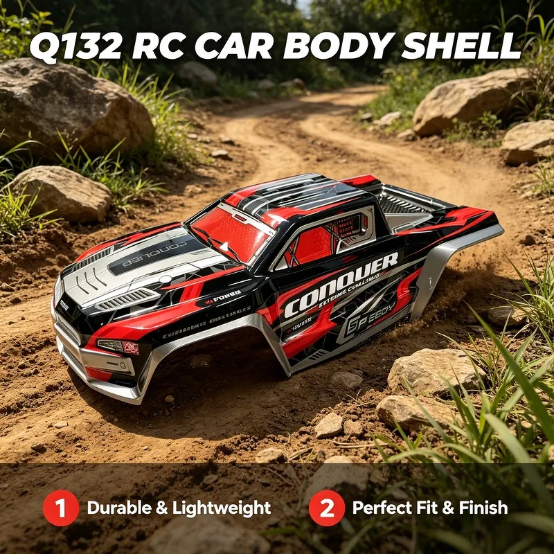 Q132B RC Car Spare Parts - Replacement Body Shell (Green/Red)