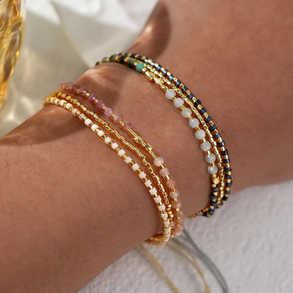 1pc Go2boho moda Boho Multi Warp Surfer bransoletki z koralików luksusowe biżuteria z koralików szczęśliwe letnie prezenty plażowe dla kobiet i przyjaciół