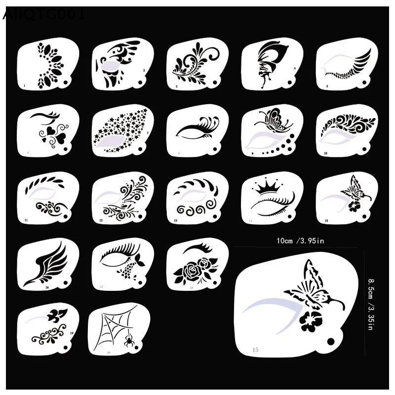 

Professional Face Paint Stencils for Body Art Reusable Templates Easy to Use for Adults And Kids Party Makeup Tools