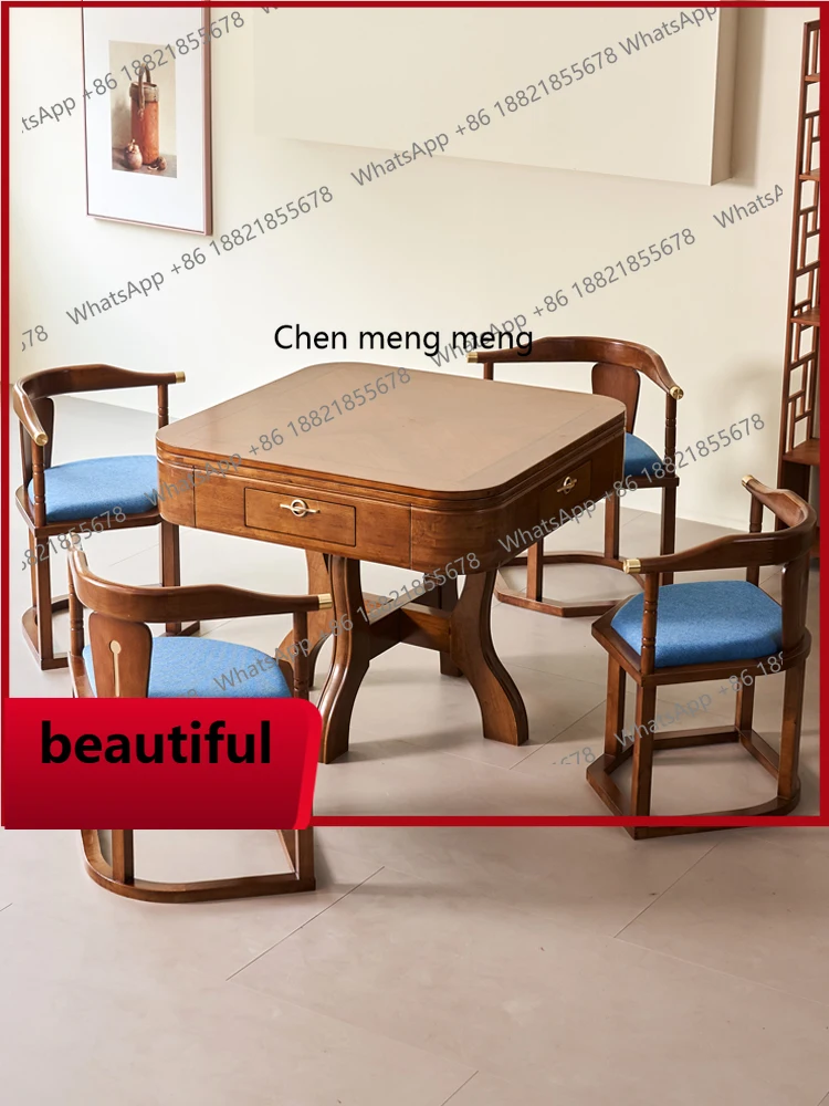

X Solid wood, automatic dining table dual-purpose household electric mahjong table integrated bass machine