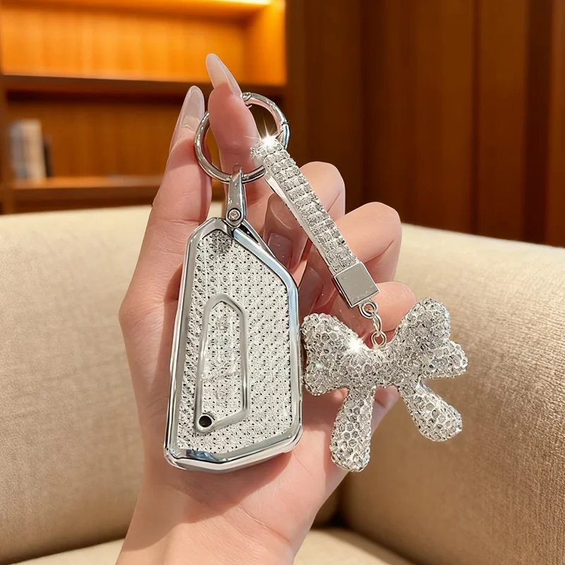 

Fashion White Diamond for Volkswagen Golf 8 MK8 ID4 ID6 for Skoda Octavia A8 for Seat Leon FR MK4 Cupra Car Key Case Cover Fob