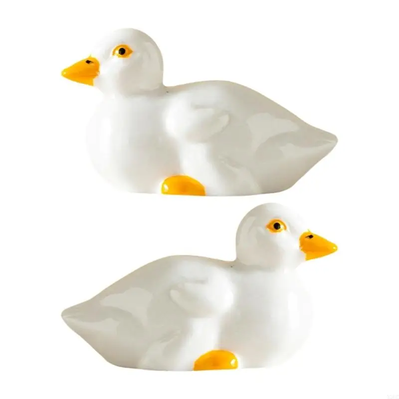 Happy Duck Themed Toilet Screw Covers 2PCS Ceramic Bathroom Decorations X3UC