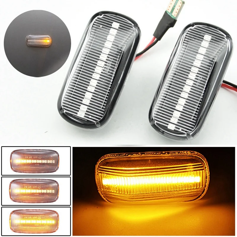 4Pcs LED Dynamic Side Marker Signal Light Turn Lamp For Honda Accord Civic Acura CR-V Fit Jazz Odyssey,White & Black