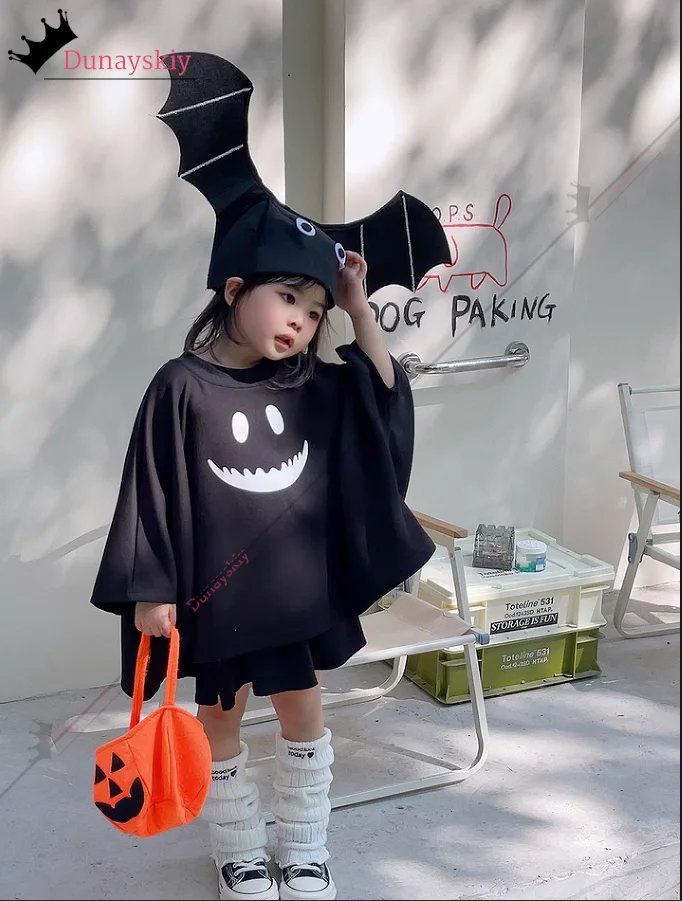 Halloween fantasma cosplay manto conjunto trajes demônio da morte disfarce adulto crianças roupas halloween estranho traje-kta-