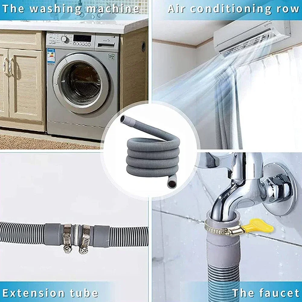 1Pc Drain Hose Washing Machine/Dishwasher Drain Waste Hose Extension Pipe Plastic 1.5m Plumbing Hoses For Home Dector