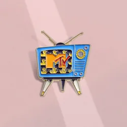 Creative Retro Television Enamel Pins Funny Cartoon 80’s Vintage Metal Brooches Backpack Lapel Badge Jewelry Gift for Friends