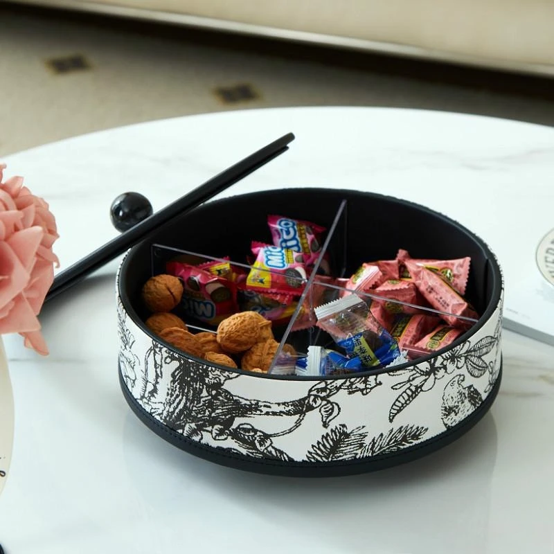 

French Medieval Style Light Luxury Dried Fruit Tray, Living Room Coffee Table, High-end Candy and Nut Storage Box
