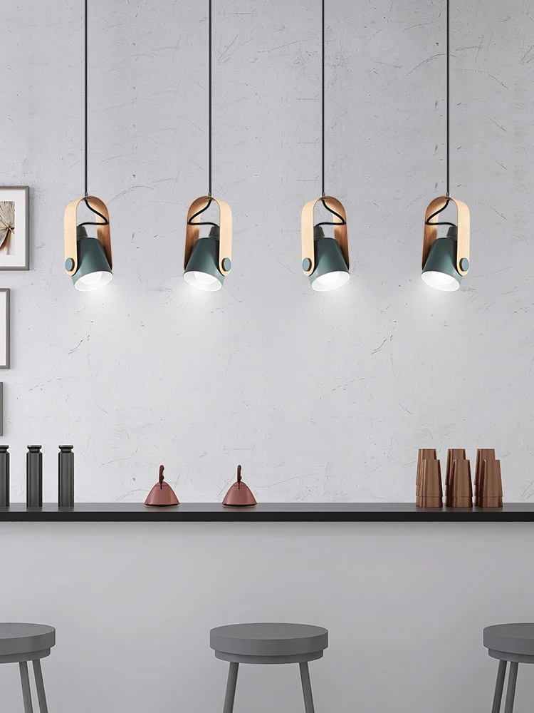 和風ペンダントランプ,シンプルな木製ランプ,白黒メタル,クリエイティブなキッチンアイランド,新品