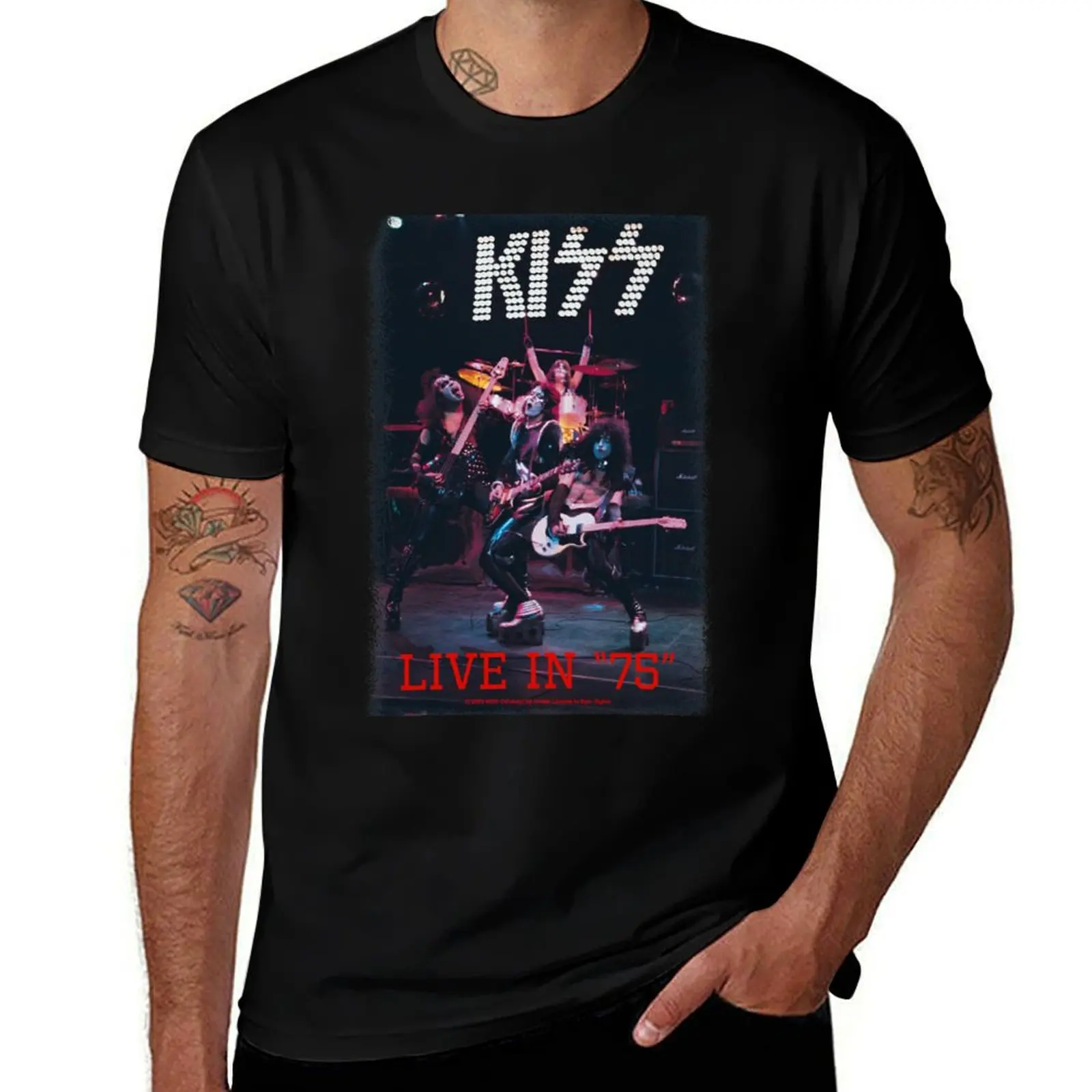 

Kiss live in “75” T-Shirt oversized graphic tee funny meme t-shirts vintage t shirts gifts for boyfriend mens graphic t-shirts