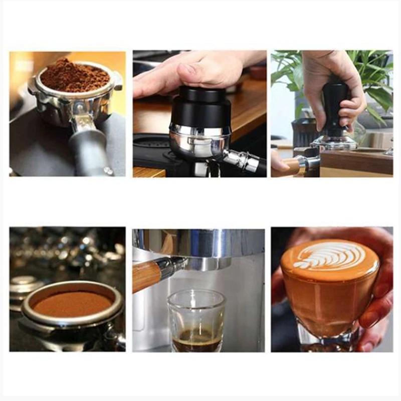 Tamper de café Espresso con aguja de prensa en polvo, Tampers de acero inoxidable con escala, distribuidor de café
