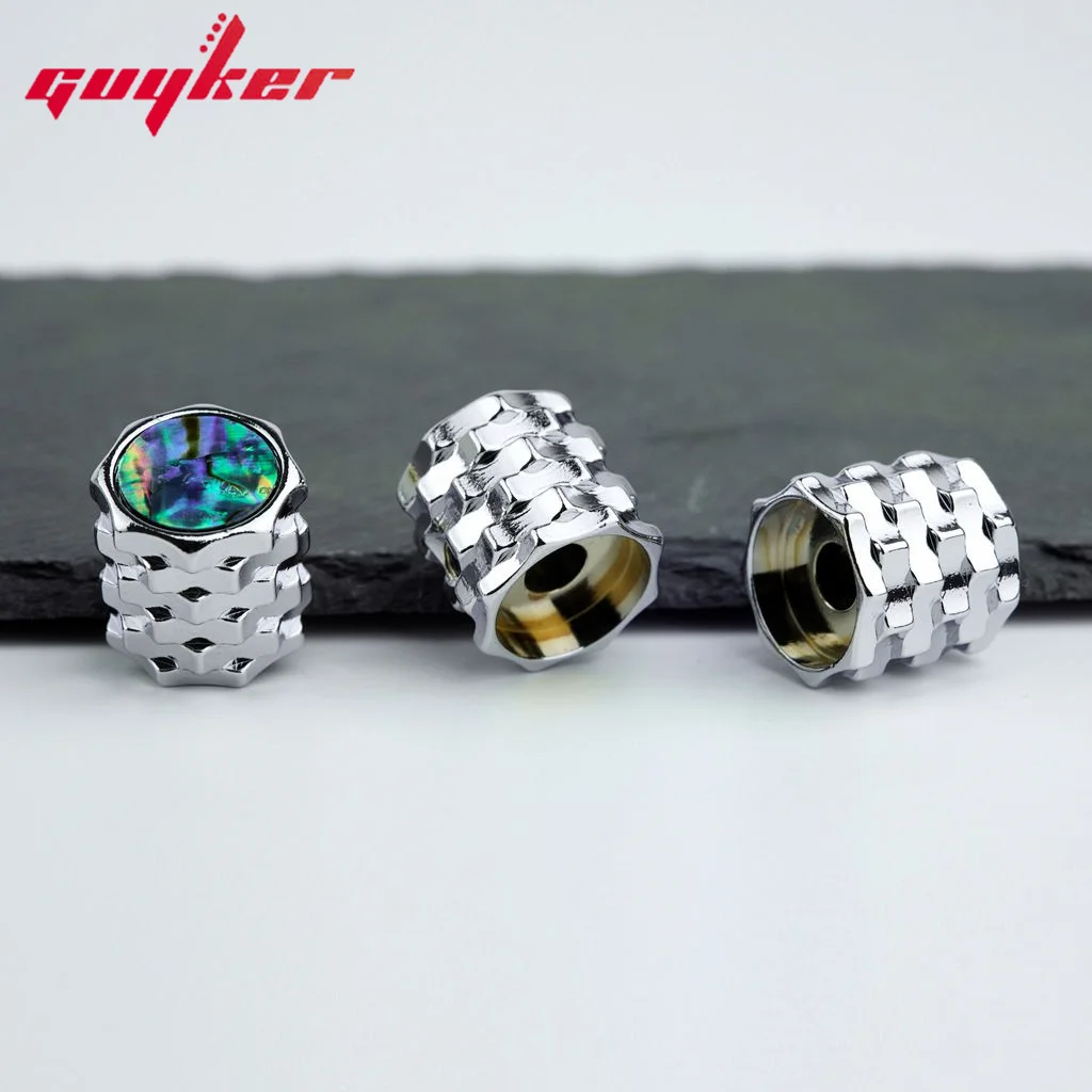 Guyker Guitar Bass Potentiometer Control Knobs Serrated Style Knobs Shell Finish Surface CKB028