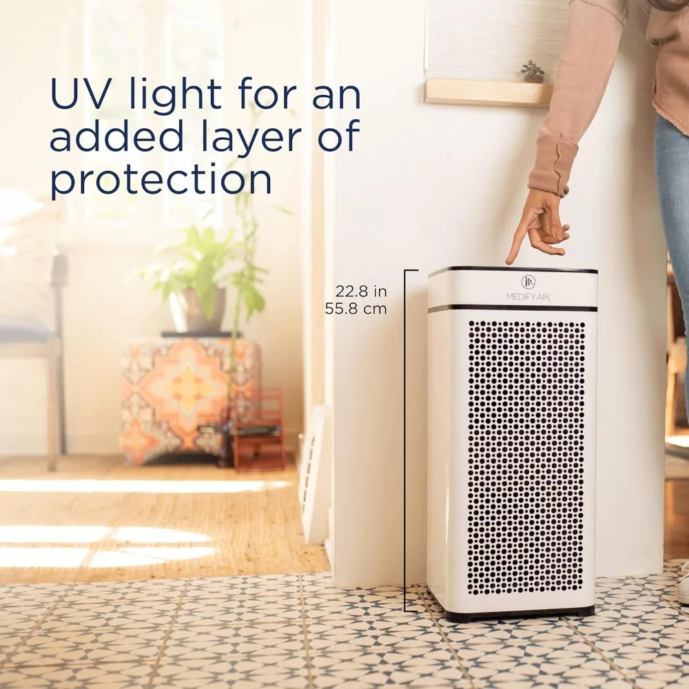 Light Air Purifier with True HEPA H14 Filter | 1,793 ft² Coverage in 1hr for Wildfires Smoke, Odors, Pollen, Pets Quiet 99.9%