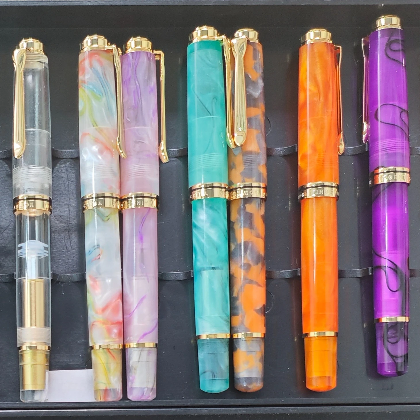 

New Colors Admok Pens M800/800 Schmidt 1.0mm 0.7 Nib Bock Tip F/ B/M Nibs Ink Pens Piston Fountain Pen Resin Writing