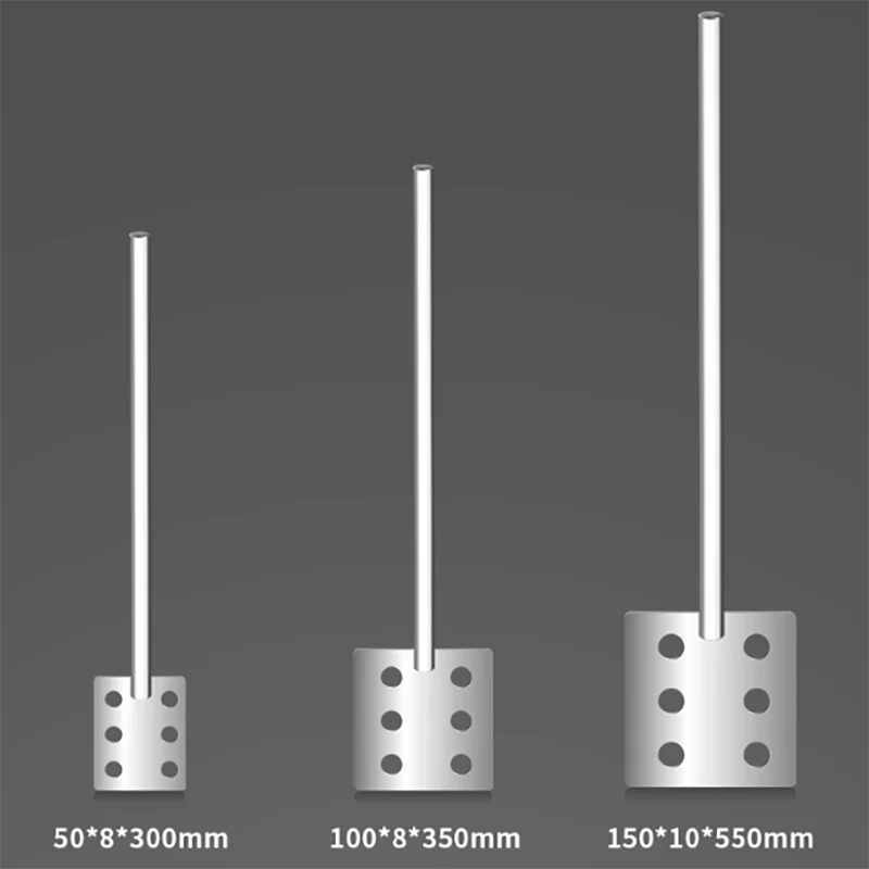 1 قطعة شفرة مروحة ذات 6 فتحات 316 من الفولاذ المقاوم للصدأ مختبر خلط مجداف رأس لزوجة عالية