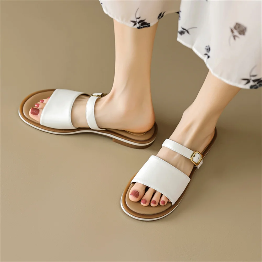 FEDONAS Leisure Women Genuine Leather Sandals Flats Heels Summer Comfort Casual Shoes Woman Outdoor Slippers Female Flats Sandal