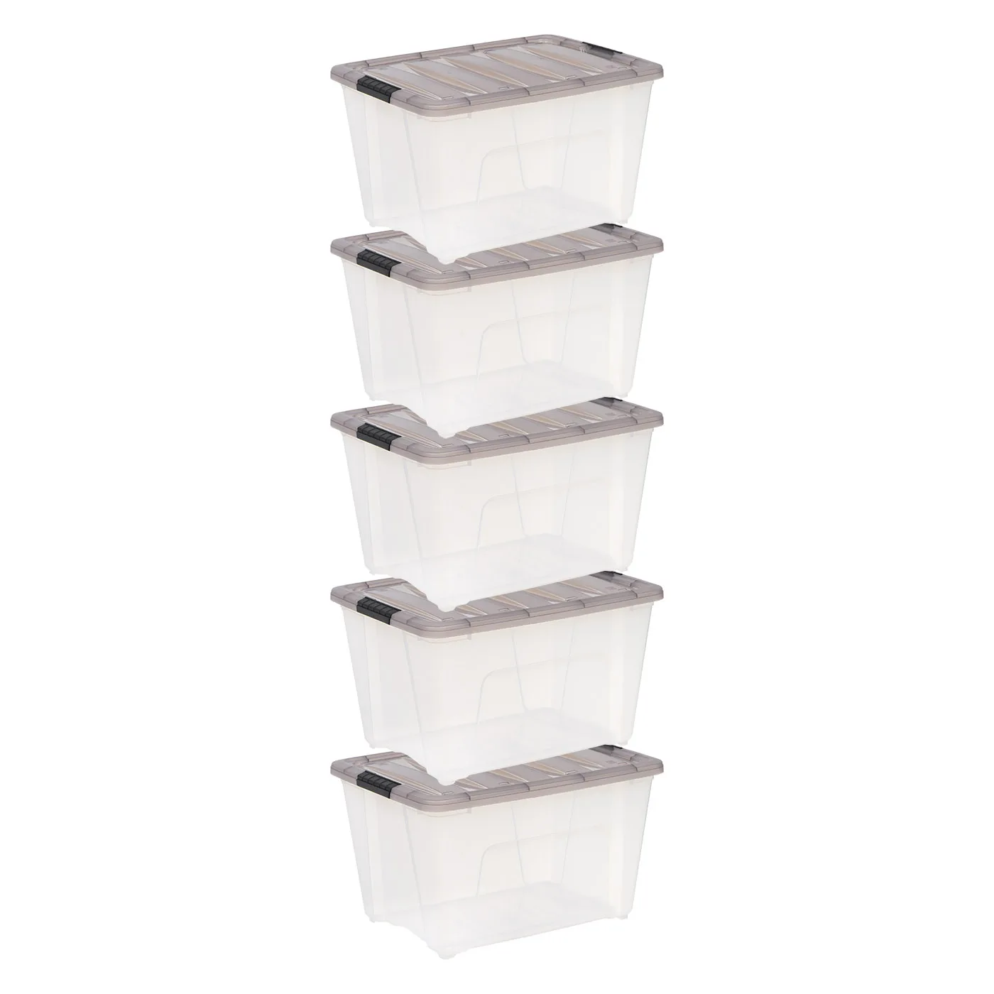 

IRIS 53 Qt. Plastic Storage Bins with Lids, Stackable Storage Containers, Totes, 5 Pack