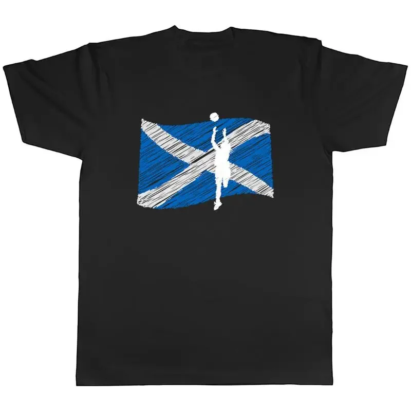 Netball Scot Flag Mens Unisex T-Shirt Tee