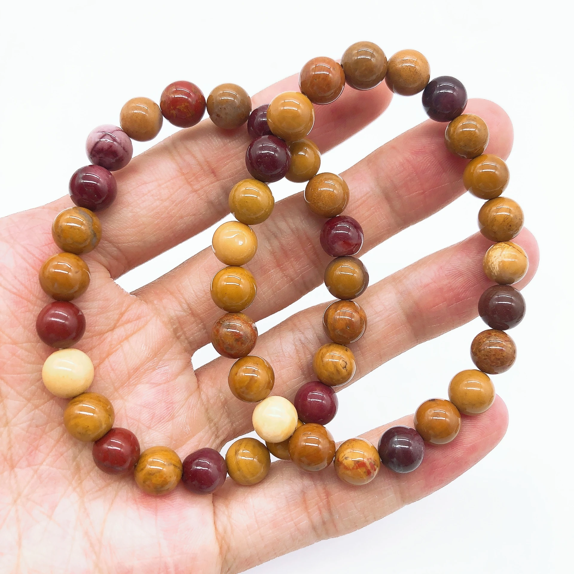 

Natural Mookaite Beads Bracelet Crystal Stone Fashion Wrist Chain For Sweet Reiki Healing Strand Bangle Jewelry Home Decor Gift