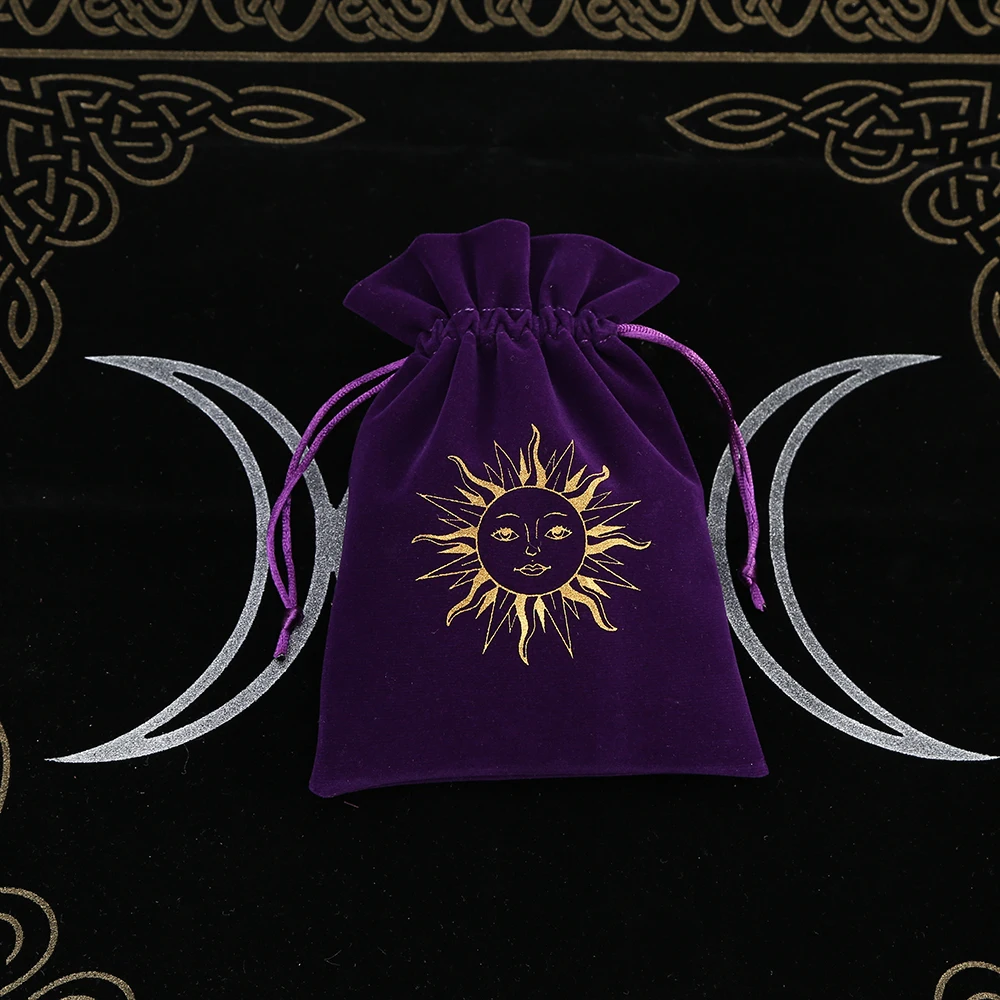 Sac de rangement tarot pochette 13x18cm épais velours jeu de société sac de Sac de rangement tarot pochette 13x18cm épais velours jeu de société sac de