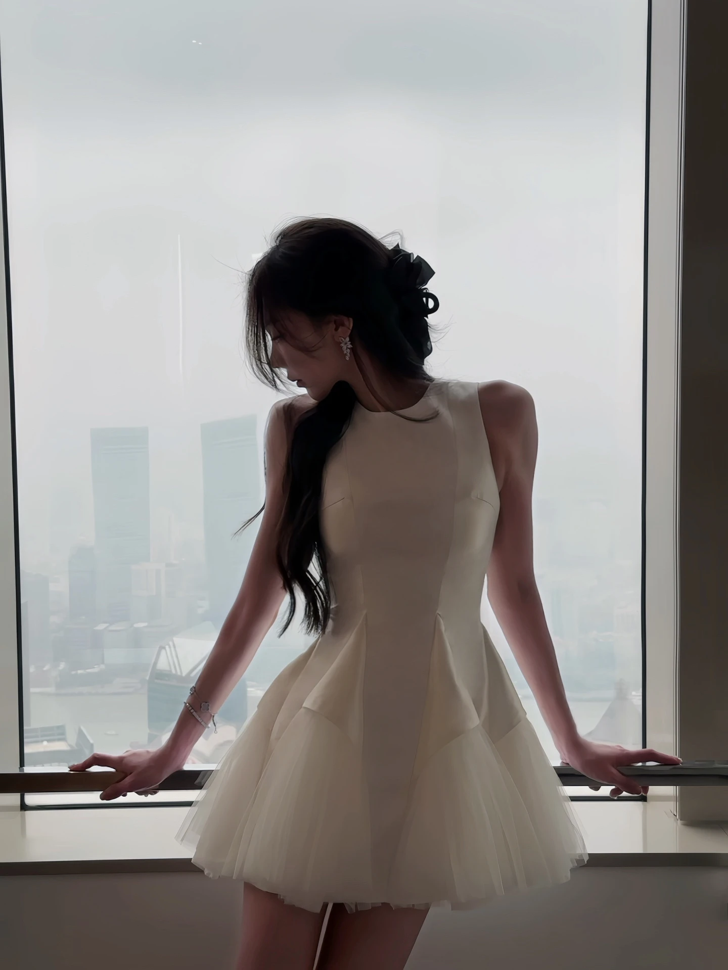 Ele Pure Desire Dr Swans Lake Me da donna con perline di giunzione a vita alta A-Line gonna ortod rotonda con cerniera Ne francese Sle