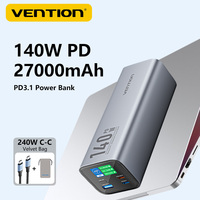 Vention Power Bank 27000mAh Powerbank 140W Super Fast Charging Portable Charger Spare External Battery for Laptop Xiaomi Macbook