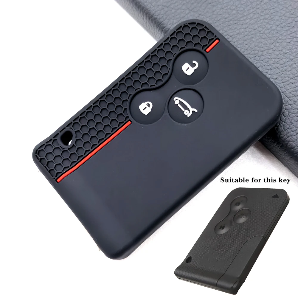 3 4Button Silicone Car Key Cover For Renault Kadjar Captur Clio Megane 2 3 4 RS Koleos Logan Scenic Duster Card Case Accessories