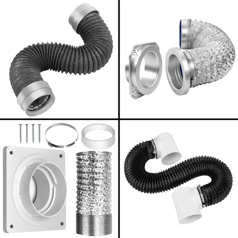 8 Styles Dryer Vent Connector, Magnetic Exhaust Hose Coupling Quick Flange Adapter for Clothes Dryer Duct
