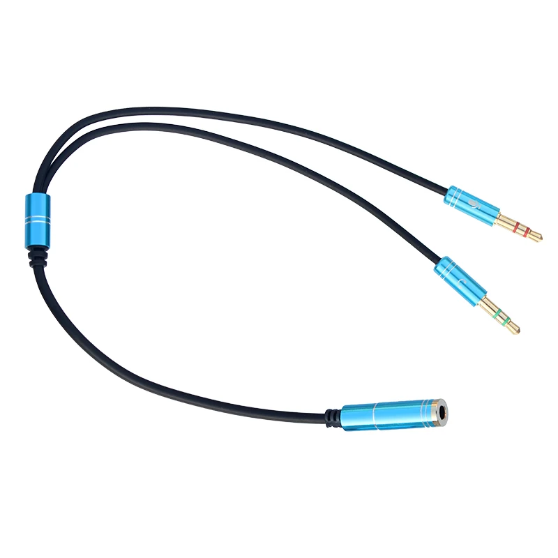 لينة TPE 3.5 مللي متر أنثى إلى 2 ذكر جاك الصوت Mic الفاصل كابل ل ميكروفون سماعة الرأس تحويل إلى جهاز كمبيوتر شخصي محول الصوت