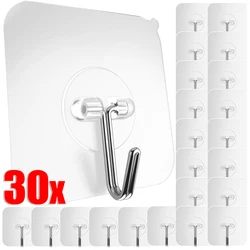 Transparent Steel Strong Adhesive Hooks Storage Hanger for Kitchen Bathroom Door Wall Sticky Hanging Hook Plug Socket Holder