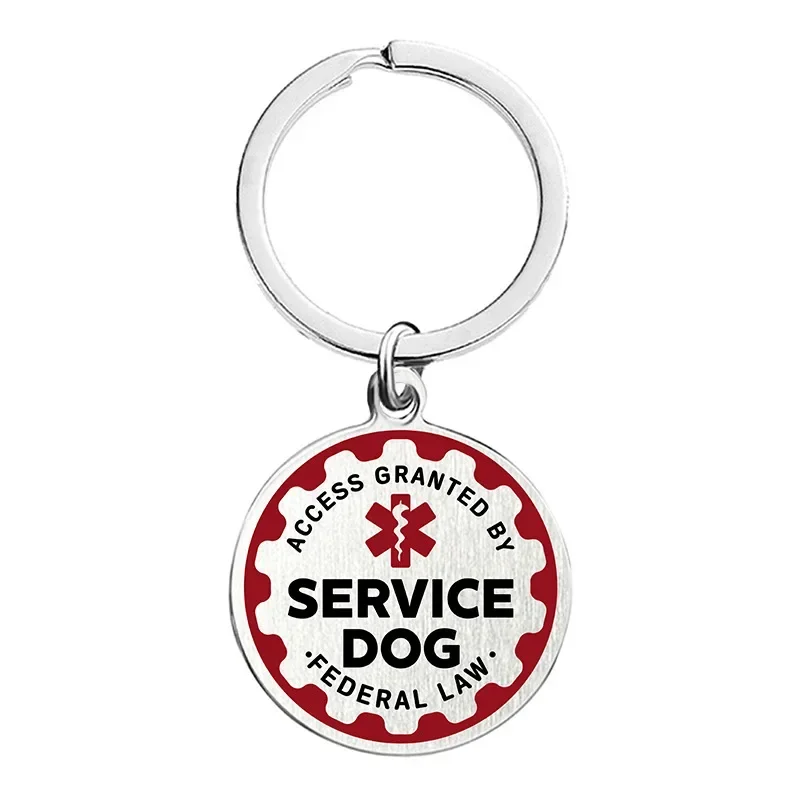 Service Pet ID Tag Emotional Support Animal (ESA) Red Medical Alert Symbol Federal Protection
