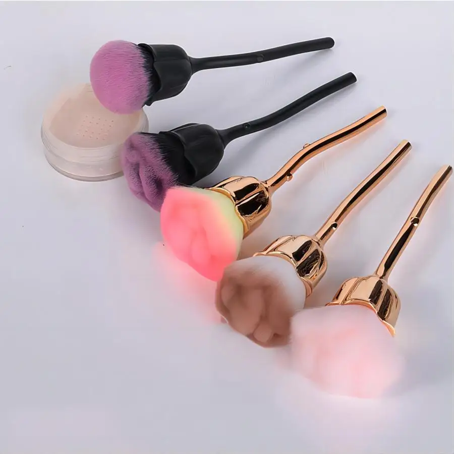 Flower Nail Brush For Manicure Rose Nail Art Brush Nail Accesories Tools Popular Round Small Gel polish Dust Cleaning Brushes