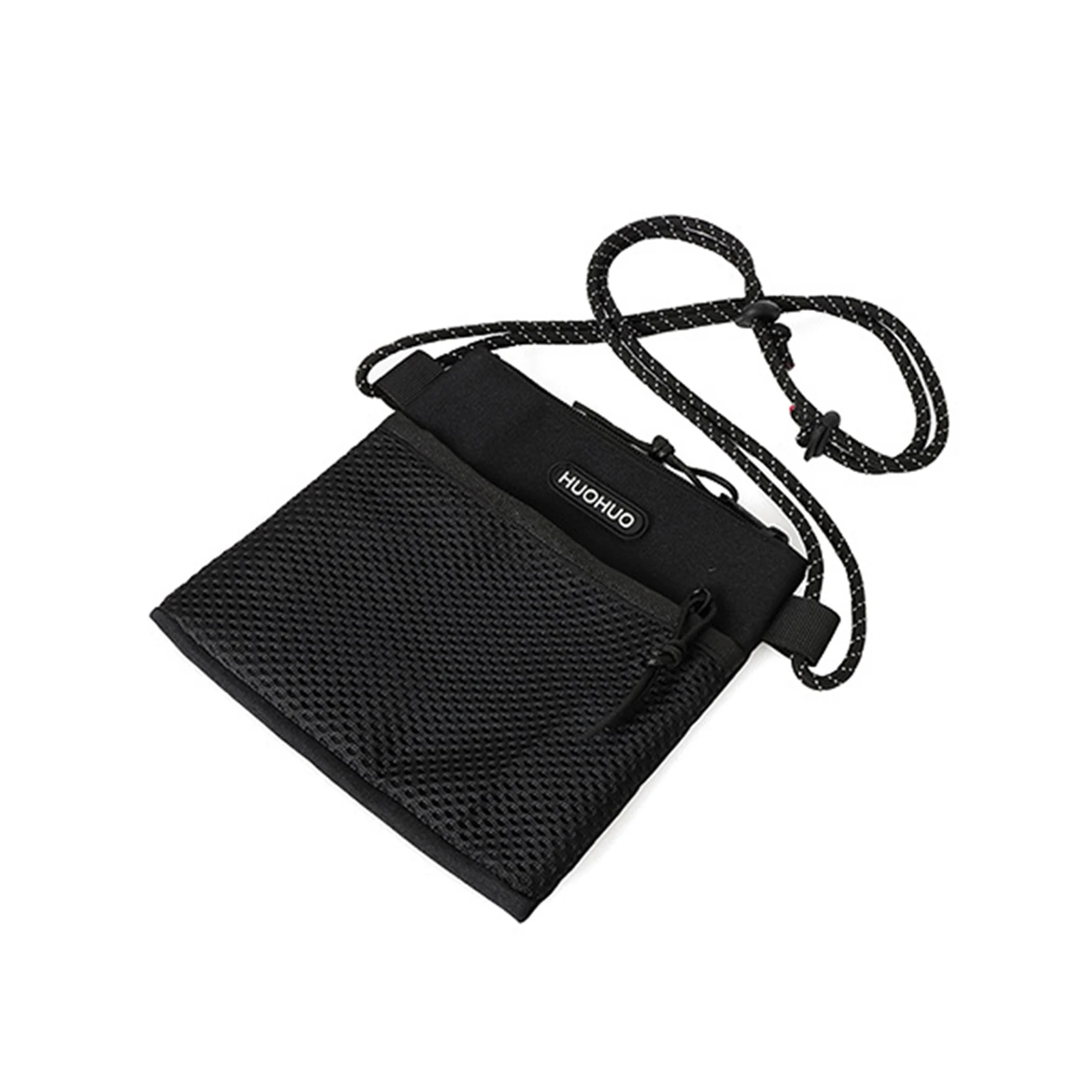 Mini Ultralight Crossbody Bag Large Capacity Bag with Black Mesh Front Pocket for Commuting Business Travel