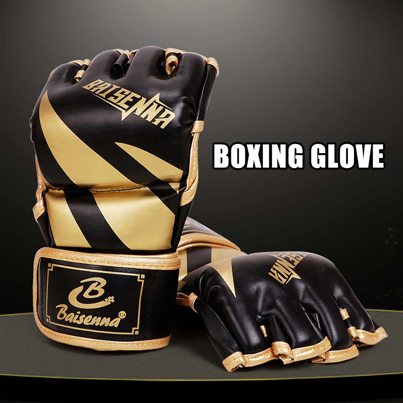 Adult Half Finger Fighting Gloves Durable Construction Impact Resistance Sparring Mitts Suitable for Muay Thai Punching