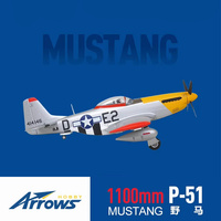 Blue Arrow 1100mm P51 Mustang Newly Painted Fall-resistant Fixed-wing Aircraft Model Remote Control World War II Propeller Aircr