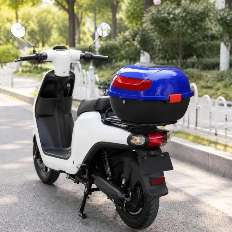 Electric Vehicle Rear Storage Box Locking Hard Shell Cargo Case for Daily Riders, Rear Rack Trunk for Local Trips H9EE