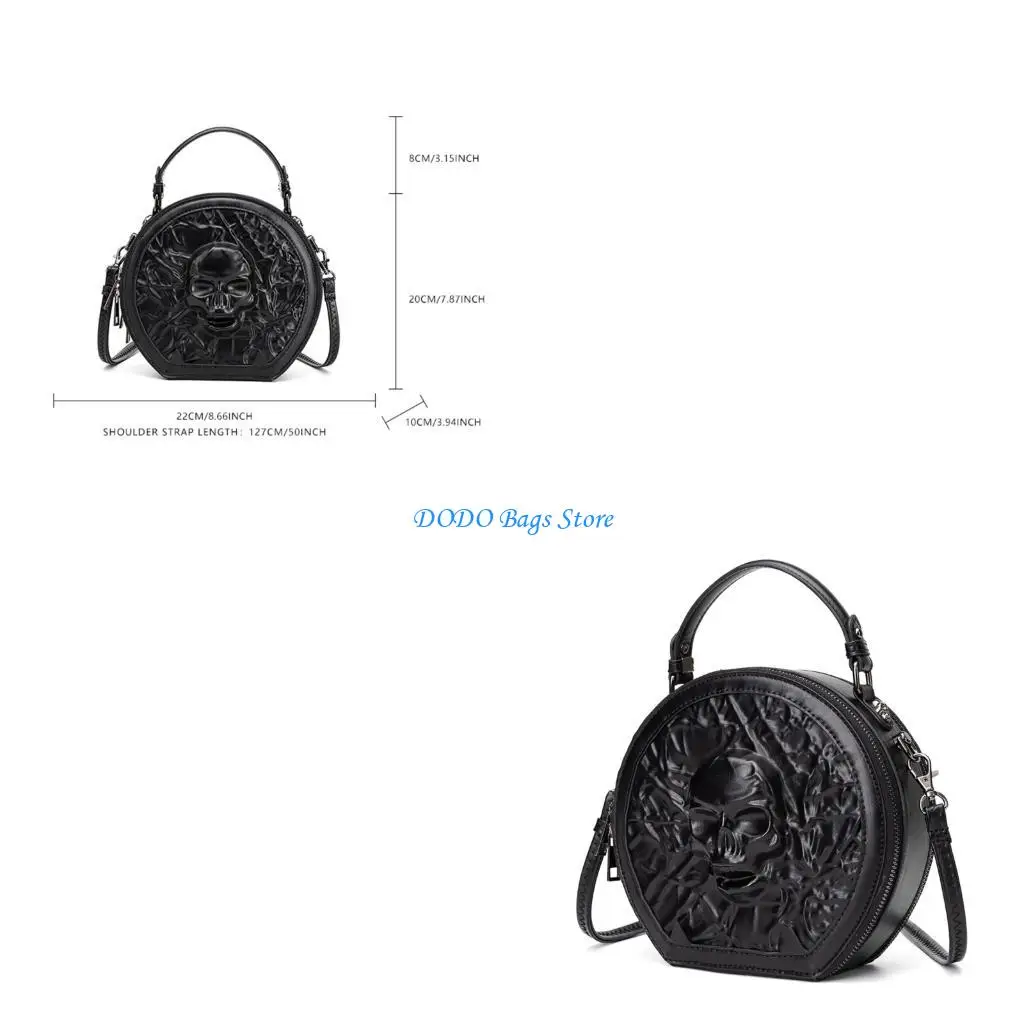 

Women Bag Gothic Shoulder Bag Retro Crossbody Bag Round Bag for Everyday