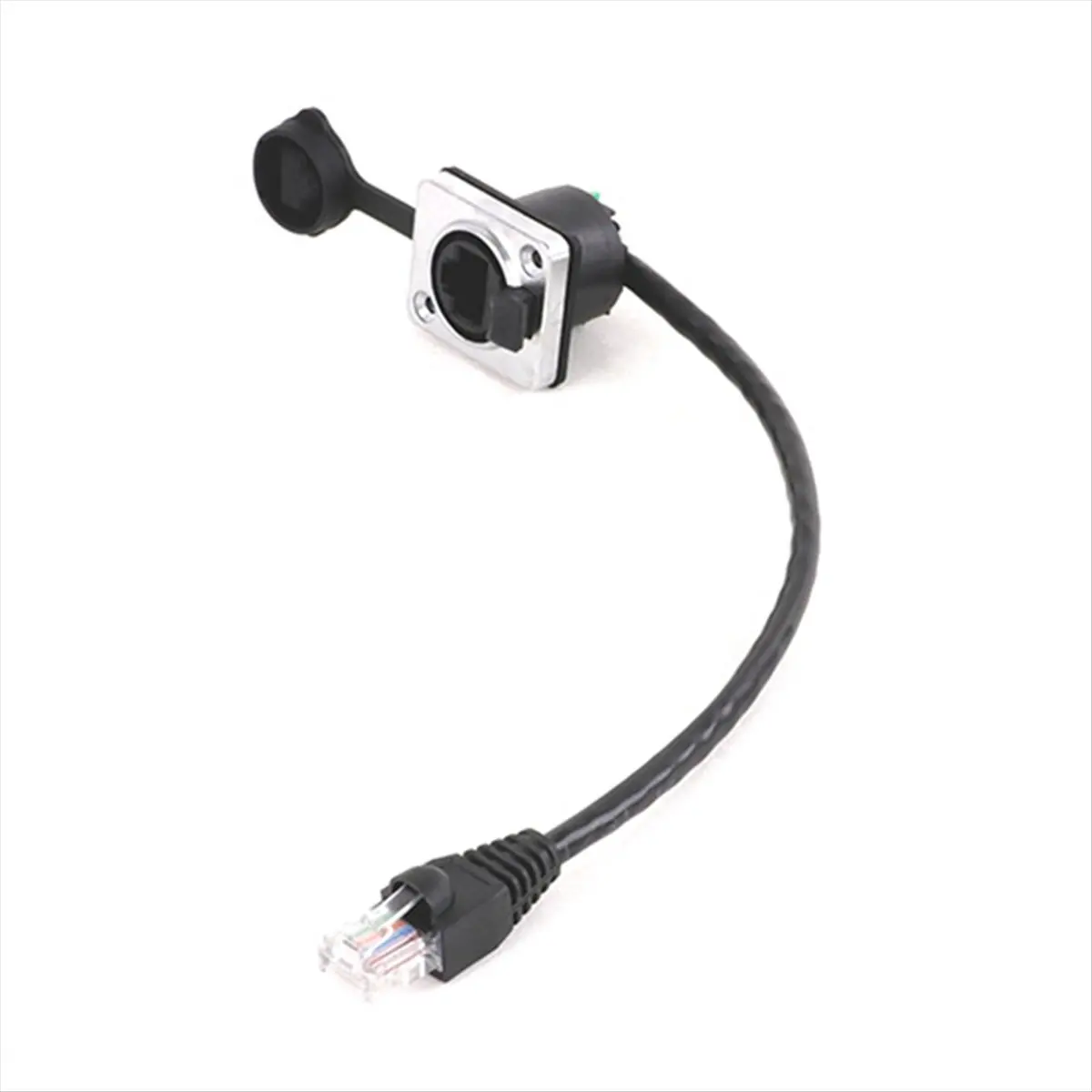 ABIU RJ45 8p8c Waterproof Connector RJ45 Male to Female 15cm Cable Panel Mount Type Category 5 and 6 Waterproof Connectors