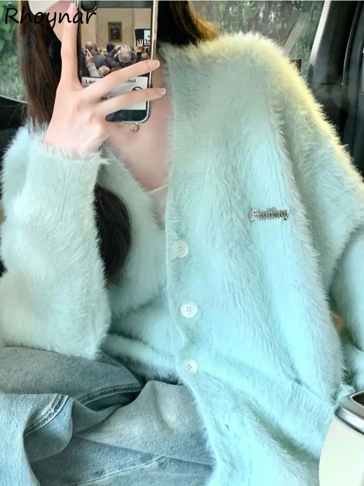 بالأزرار النسائية Ulzzang نقية الحد الأدنى سترة معطف كسول نمط رقيق جيوب كلية زر يطير الشتاء الخريف كل مباراة الأزرق