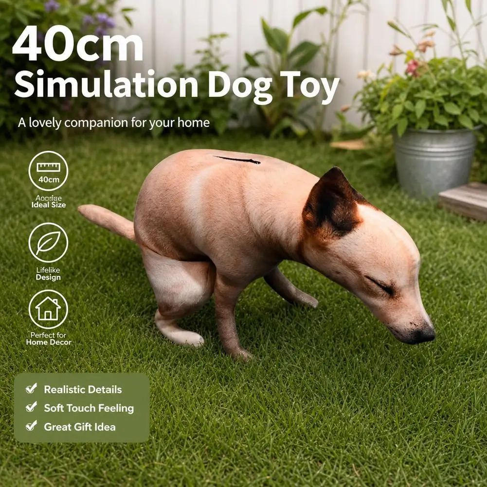 15/40cm Simulation Pooping Dog Plush Toy Realistic Funny Dog Stuffed Animal Pillow Novelty Home Decor Cushion Gag Birthday Gift
