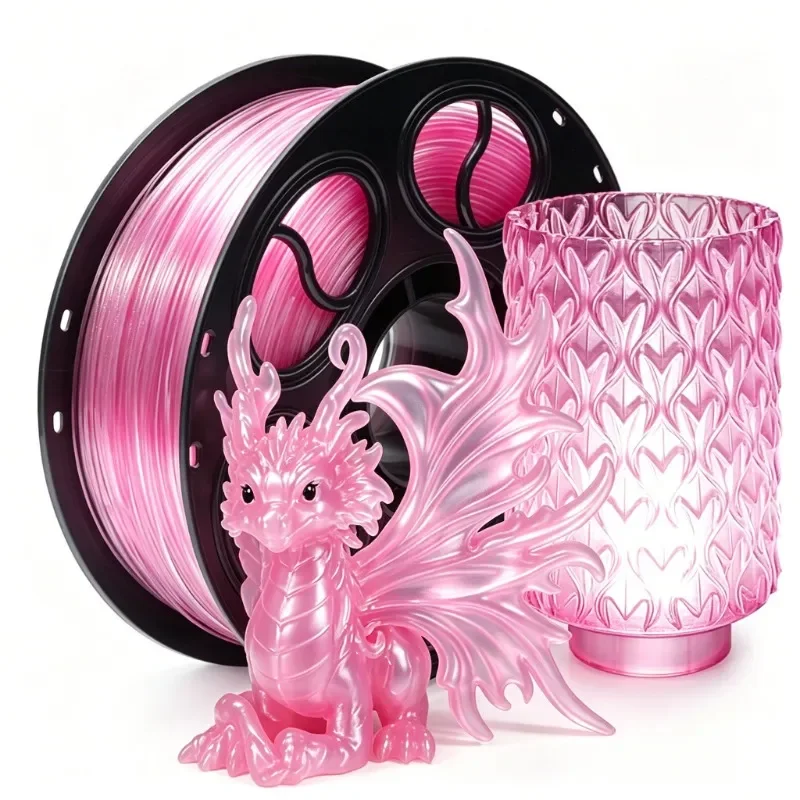 2026 hot sale Raw materials PLA silk transparent 3D printing consumables 1.75MM/1KG printing smoothly, suitable for