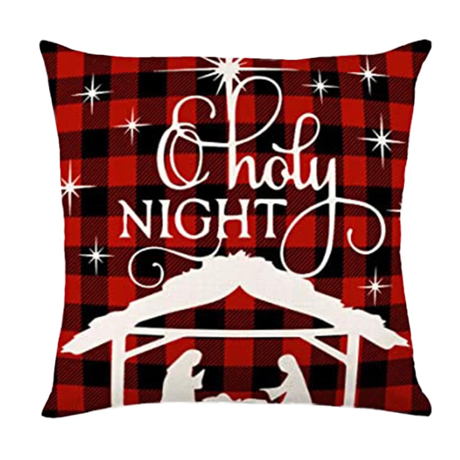 

Christmas Decor Red Pillow Cover Square Linen Pillowcase Santa Claus Dog Print Cushion Case Home Sofa Decorative Cushion Cover