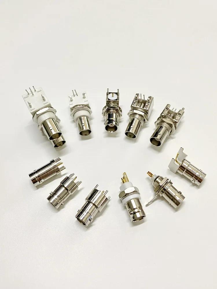 

BNC Socket Terminals PCB Soldering Type Panel Mounted Transmission Signal Jack Coaxial Cable Interface Bayonet Nut Connector