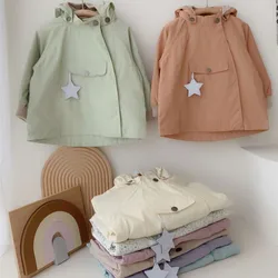 Fashion Baby Girl Boy Hooded Jacket Fleece Inside Coat Infant Toddler Child Autumn Spring Winter Kids Outwear Baby Clothes 1-5Y